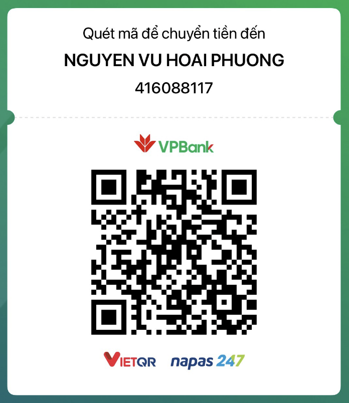 Mã QR chuyển khoản VPBank - NGUYEN VU HOAI PHUONG